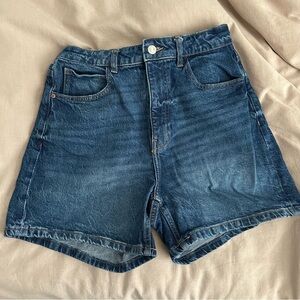 Zara High-Waisted Mom Fit Denim Shorts